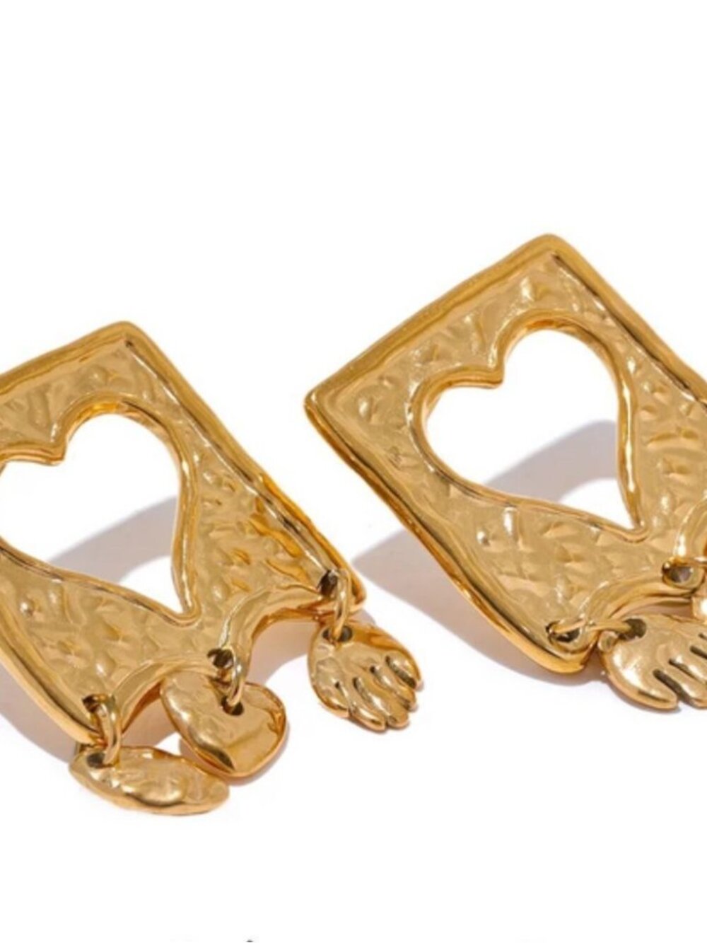 Gold HeartFrame Earrings M412